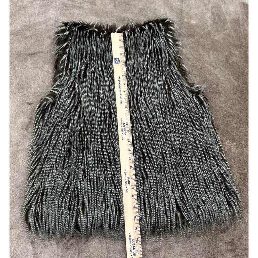 Max Edition Faux Feather Vest Womens Medium Brown White Hook Eye Closure *READ* - Picture 9 of 11